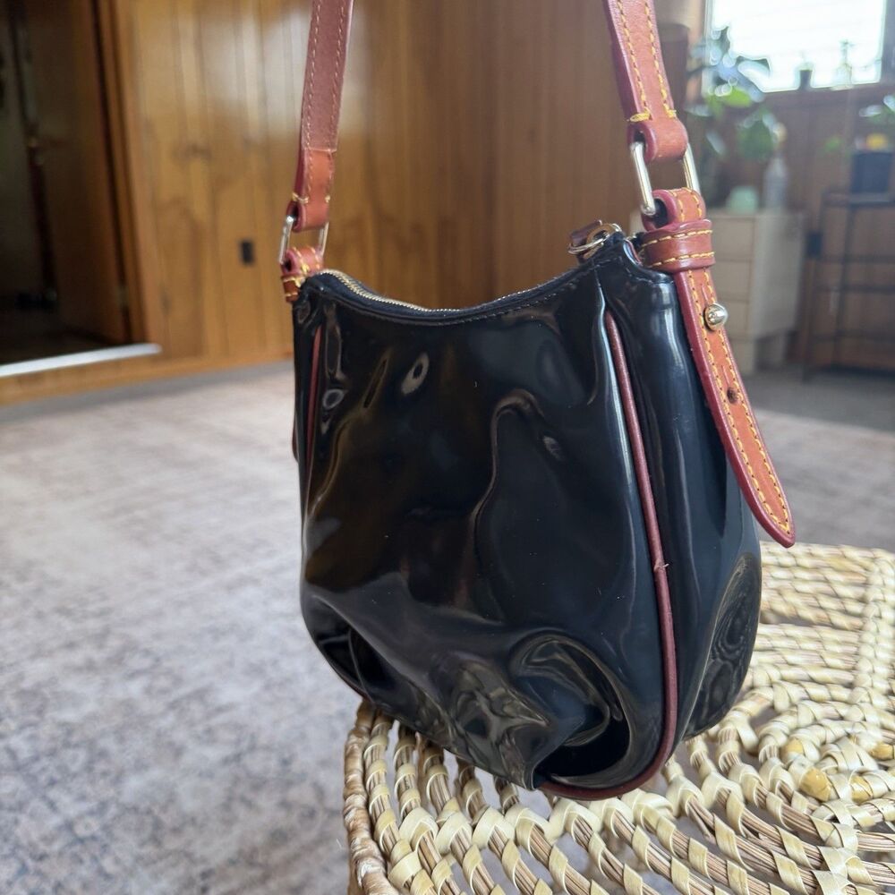 Dooney & Bourke Mini Margot Crossbody Bag Black Nylon Brown Leather Classic - Picture 6 of 16